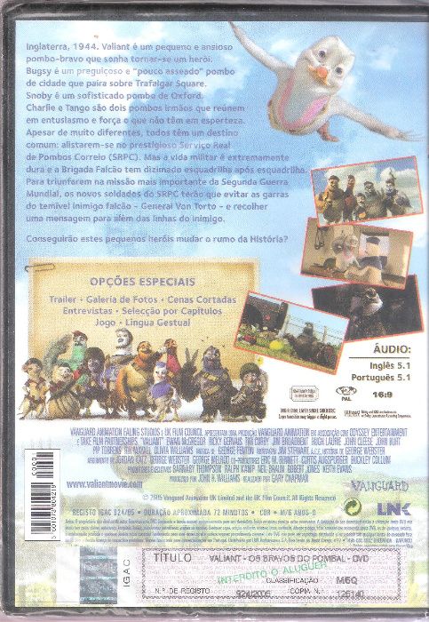 Filme DVD Valiant Os Bravos do Pombal