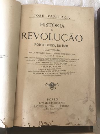 José de Arriaga História da Revolução Portugueza de 1820 em 4 volumes