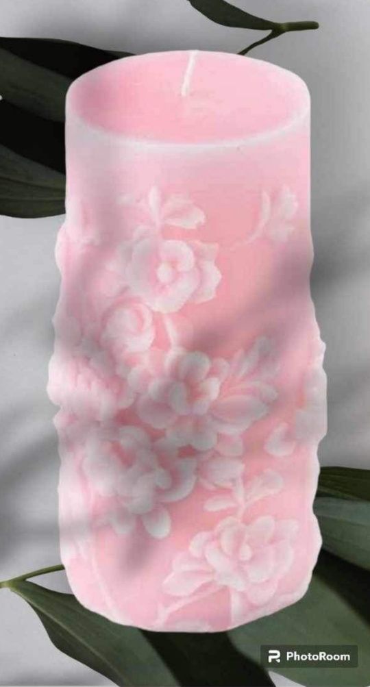 Home&You Świeca Flowery różowa 3D nowa