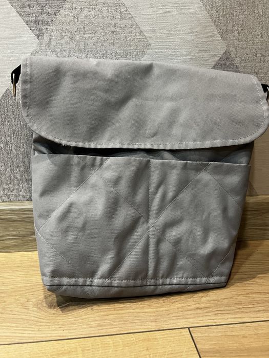 Сумка на коляску серая