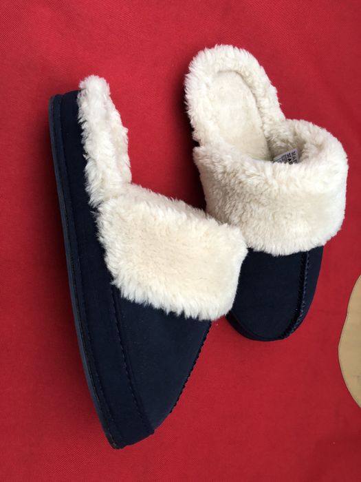 Тапочки хутро замш Розмір 37 сині