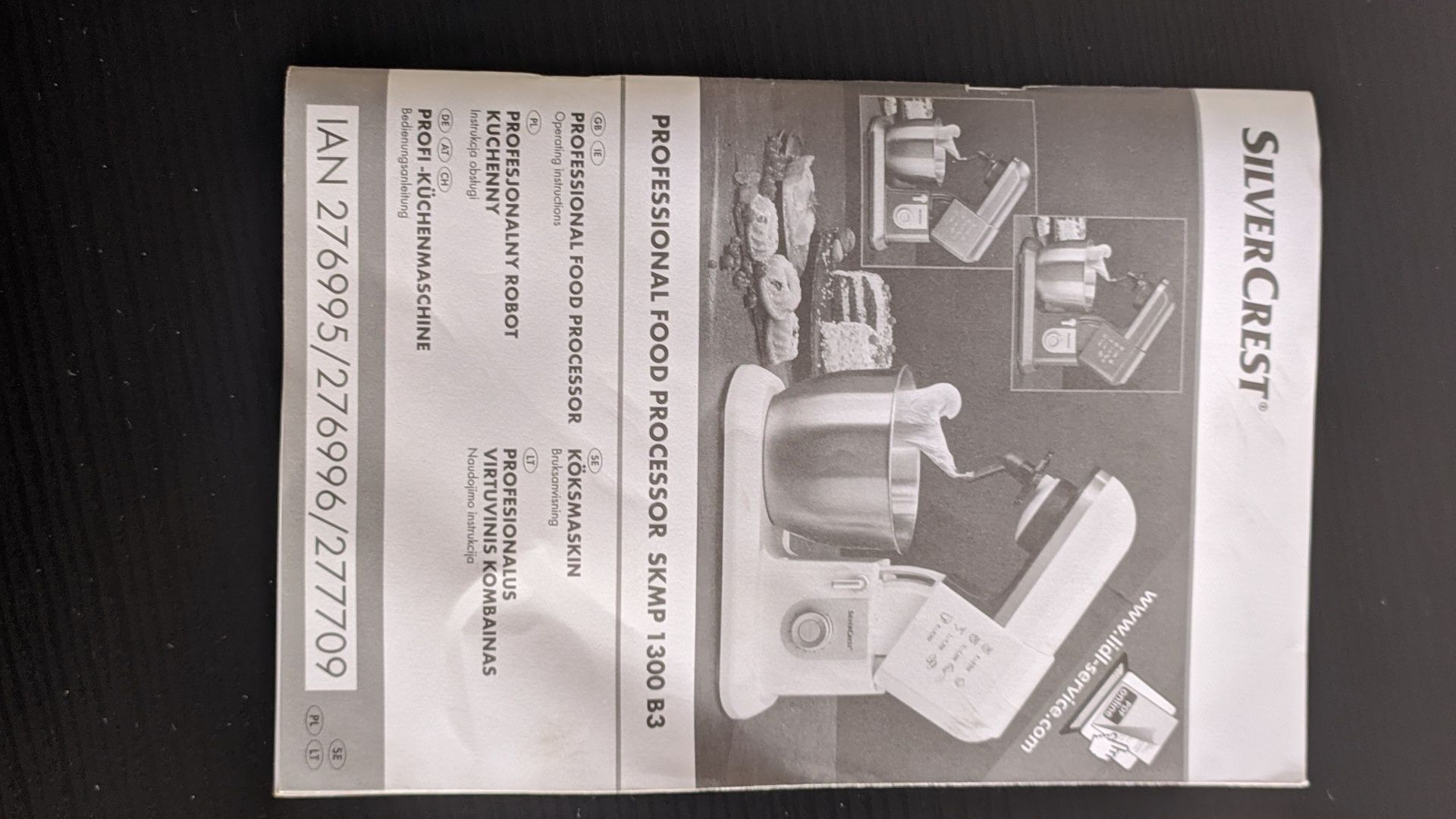 Kuchenny robot metalowa misa planetarny SILVERCREST 1300W 6,3L czerw