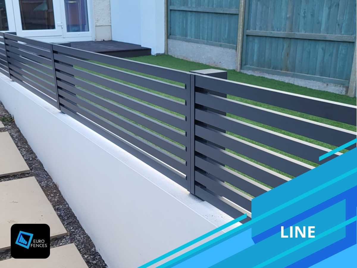 Nowoczesne poziome ogrodzenia aluminiowe Line - Polski producent