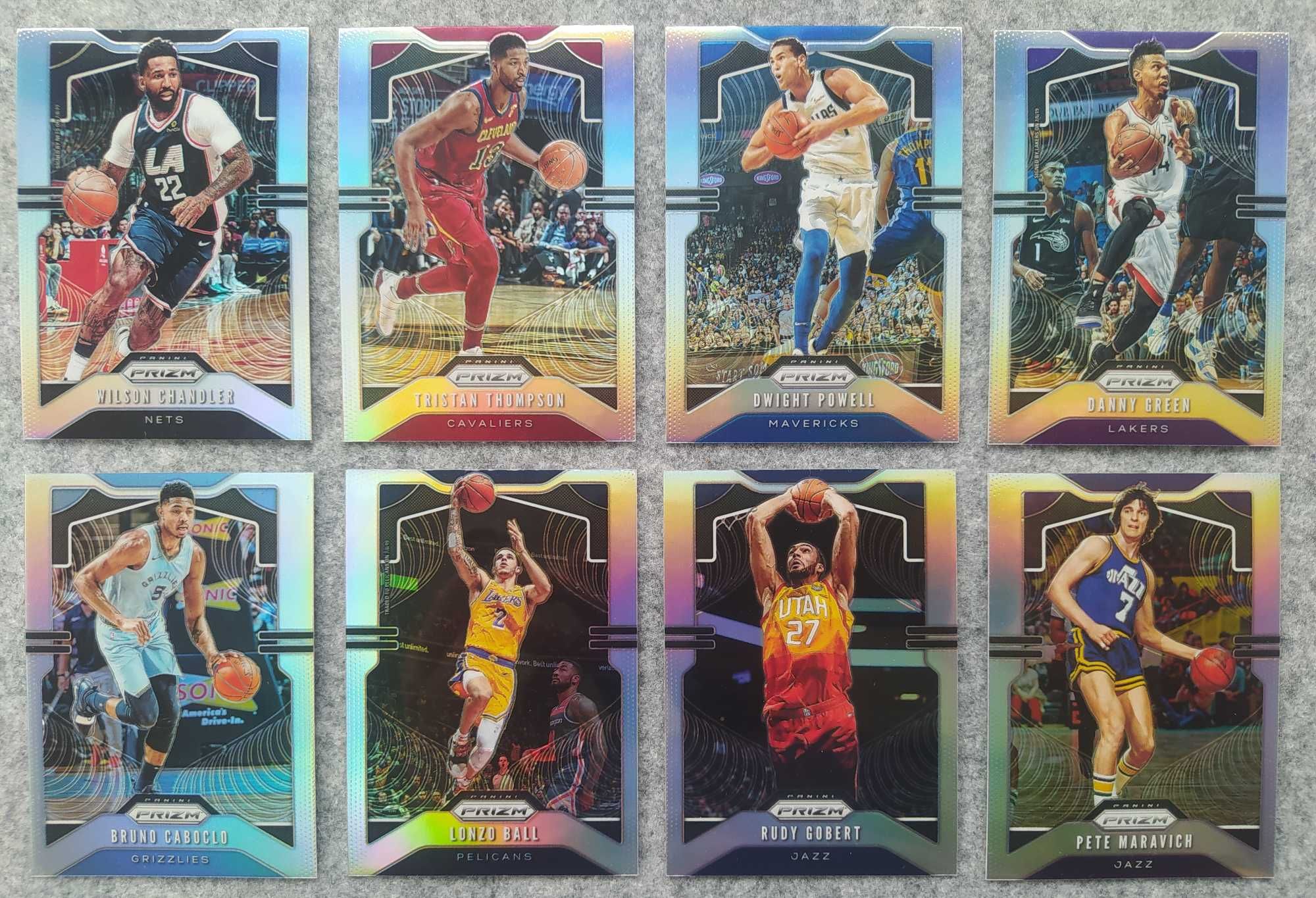 8 kart NBA 2019-20 Panini Prizm Silver Ball Gobert Maravich