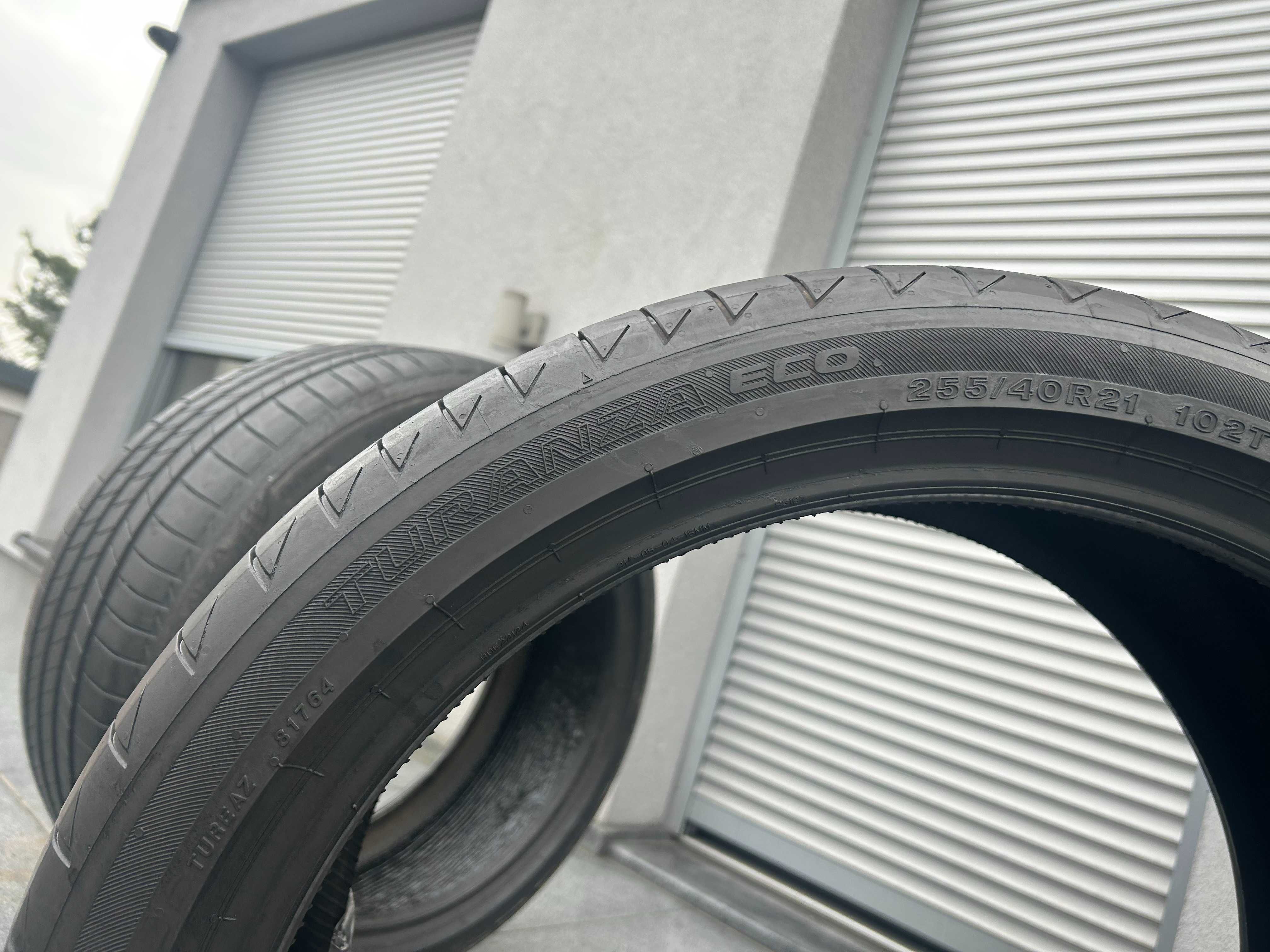 2szt letnie 255/40R21 Bridgestone 6mm 2021r świetny stan! L3069 gwar