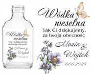 Buteleczka setka z naklejką WESELE ŚLUB na wódkę weselną 50 sztuk