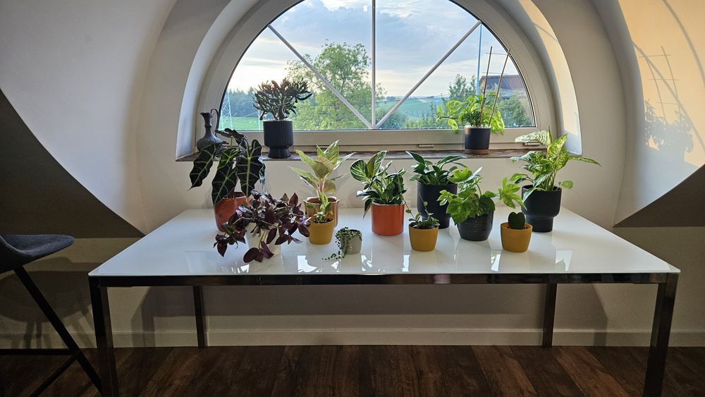 Stół szkło + aluminium 135x85