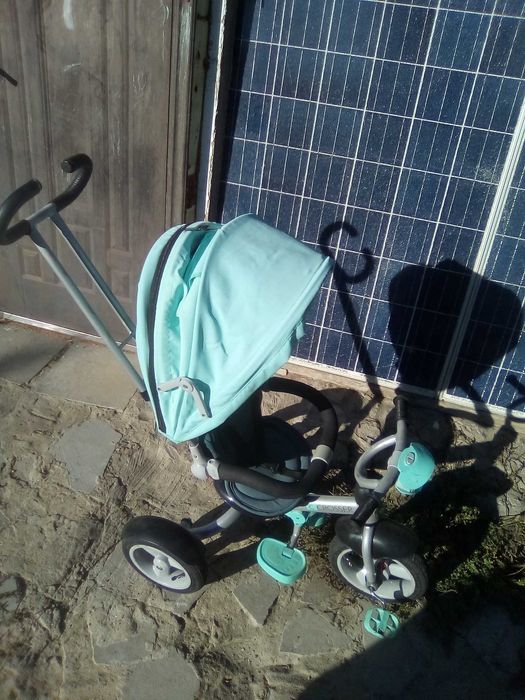 Коляска велосипед детский с родительской ручкой