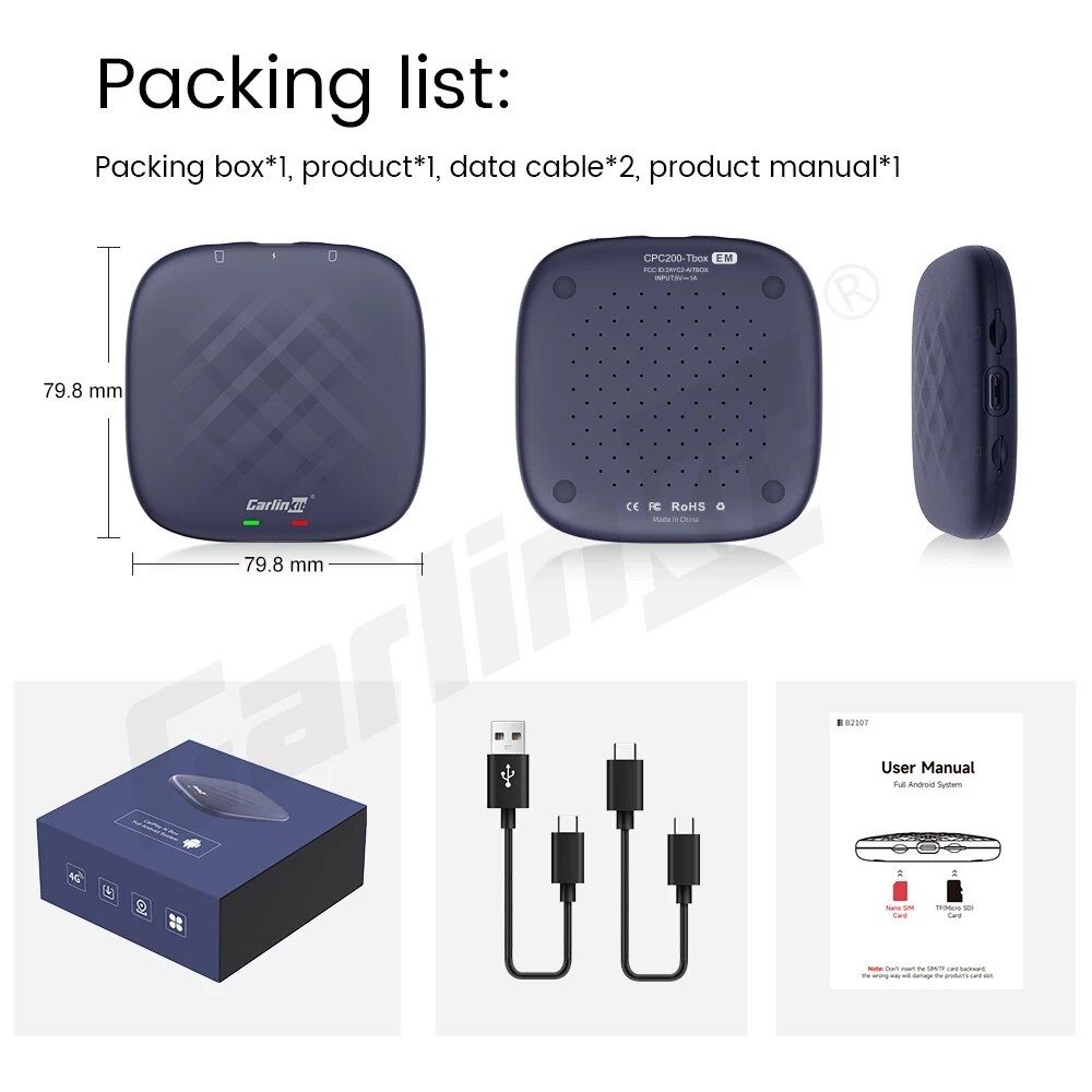 Приставка Carlinkit - Tbox PLUS 4Gb, Android 13.0