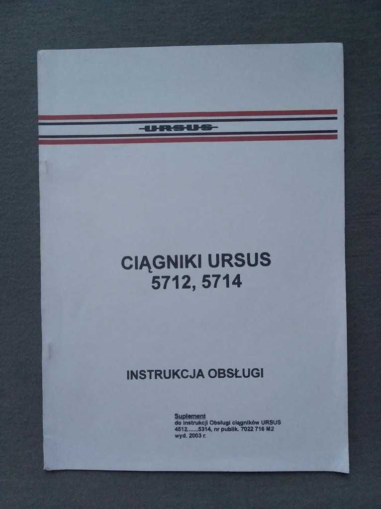 Instrukcja obsługi Ursus 5712,5714 oryginał suplement