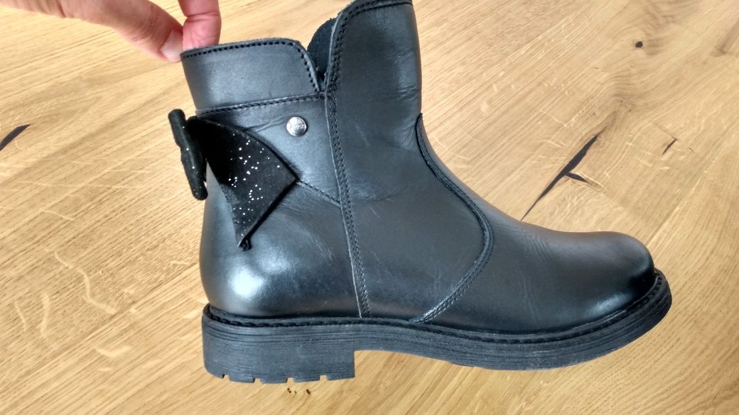 Nowe 33 sztyblety Lasocki skórzane buty  botki dla dziewczynki