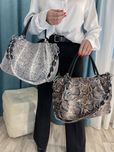 Женская сумка кожа беж,шоколад Polina&Eiterou Жіноча сумка шкіра під А