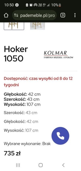 Hockery hoker lite drewno popielaty srebrny 2szt