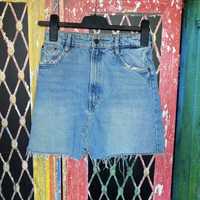 Niebieska damska spódniczka jeansowa Zara Authentic Denim By TRF [XS]