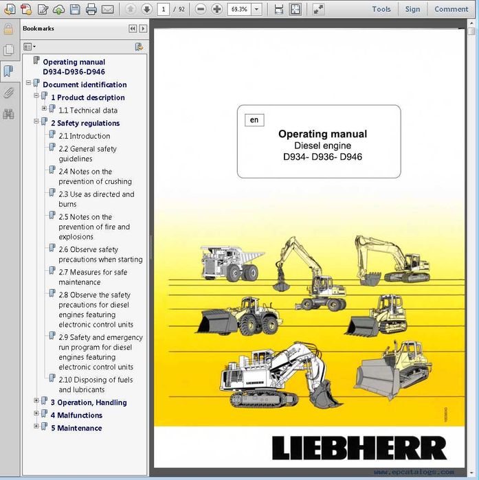 SERWISOWY KATALOG Liebherr Lidos 2022 Maszyny Budowlane Dźwigi Koparki