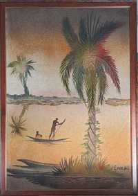 Pintura de areia 53,5×78. Feito à mão