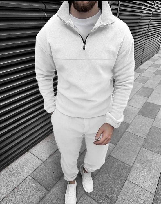 Зимний спортивный костюм мужской плюшевый As толстовка штаны на флисе