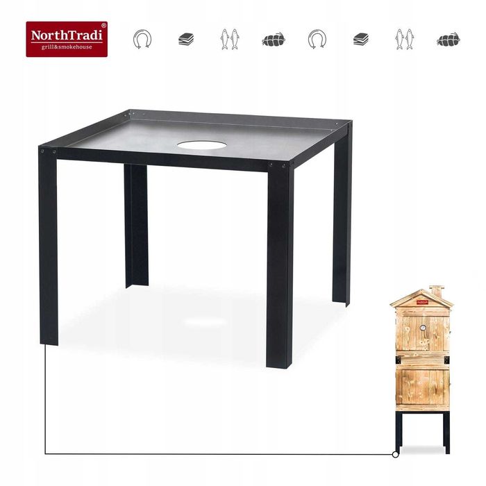 XXL Duża Wędzarnia Ogrodowa Drewniana Wędzok Palenisko Haki Rury