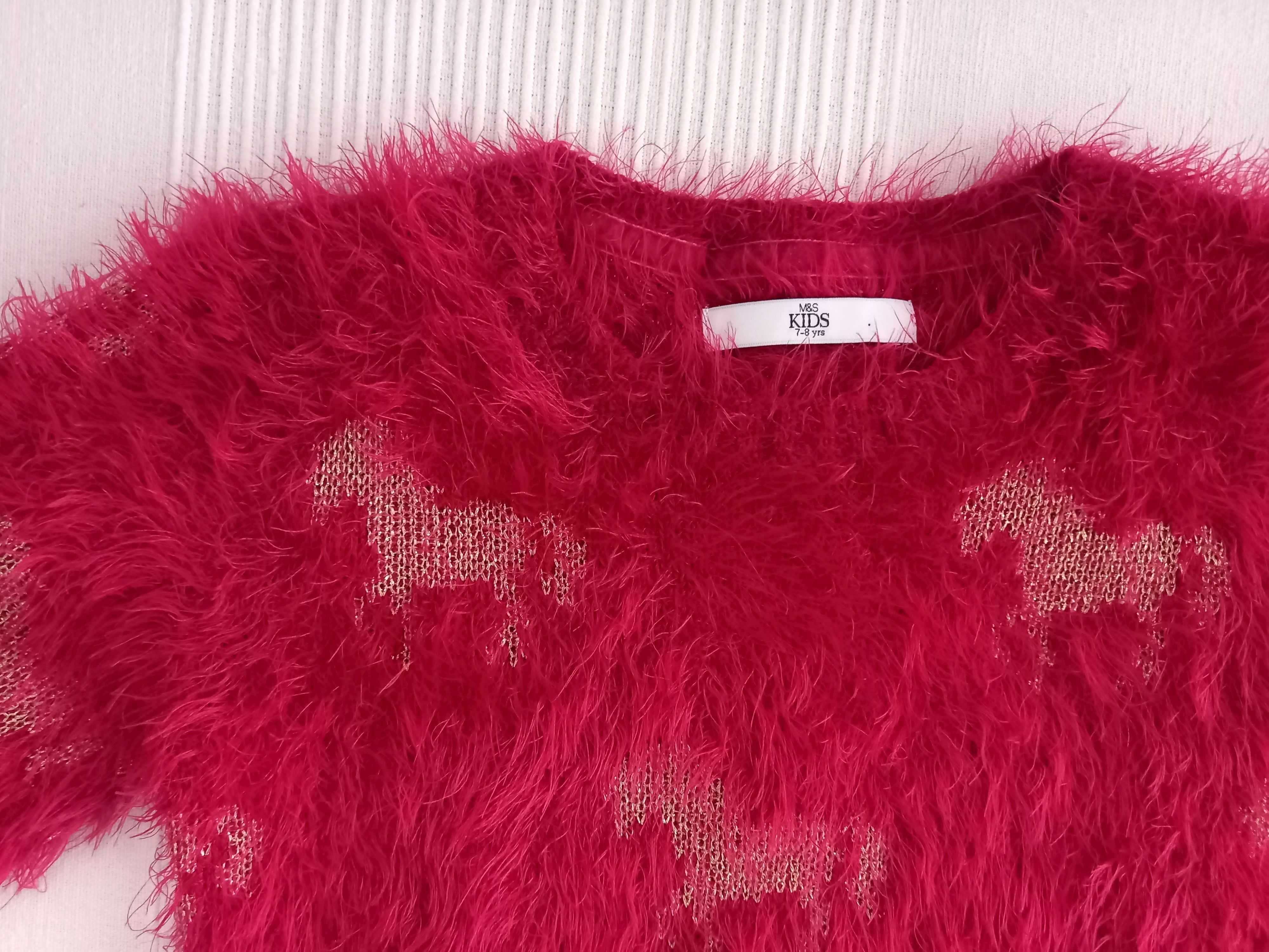 M&S ciepły sweter dla dziewczynki 7-8 lat r. 128 cm