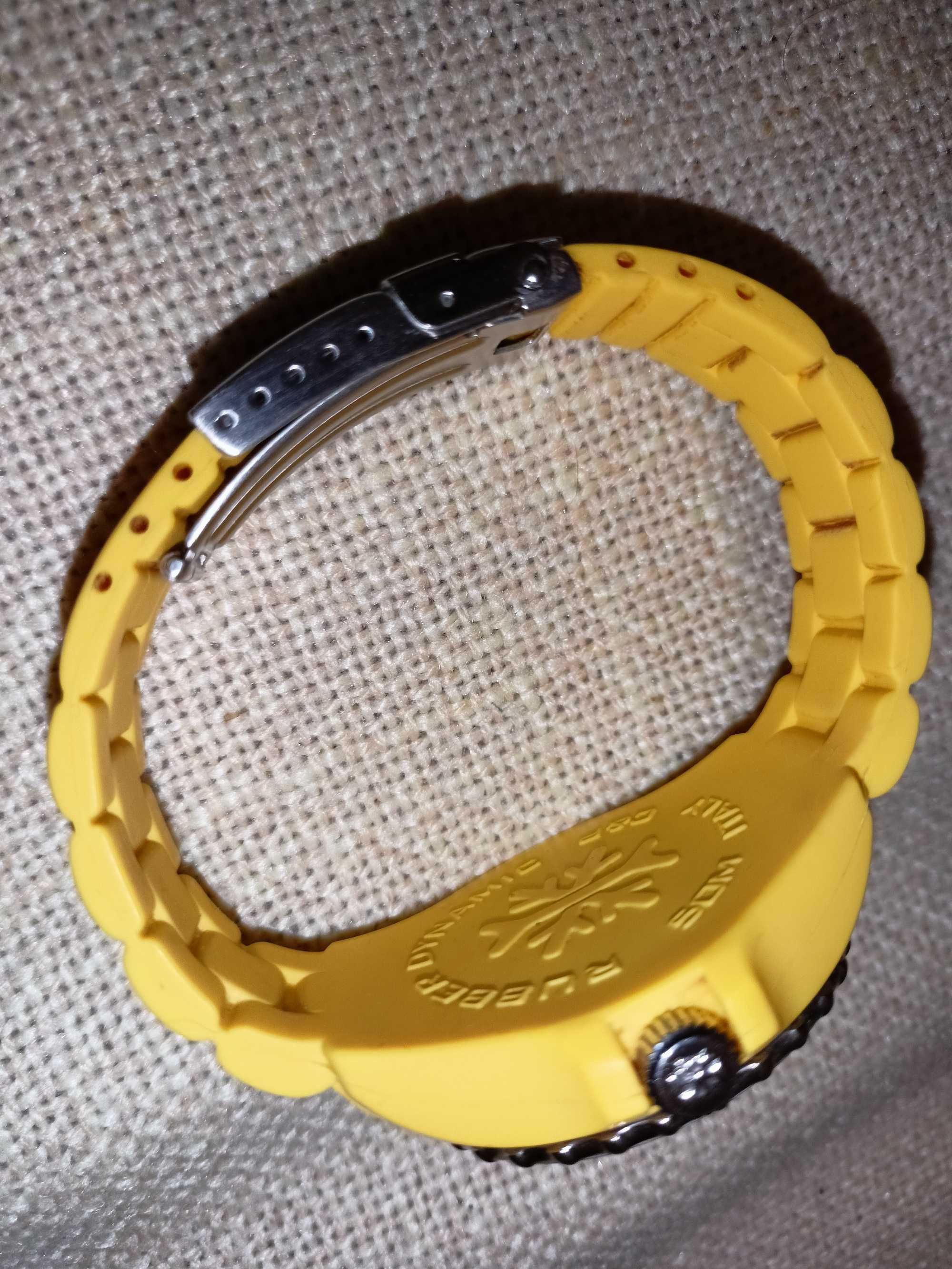 Żółty gumowy zegarek męski Ike