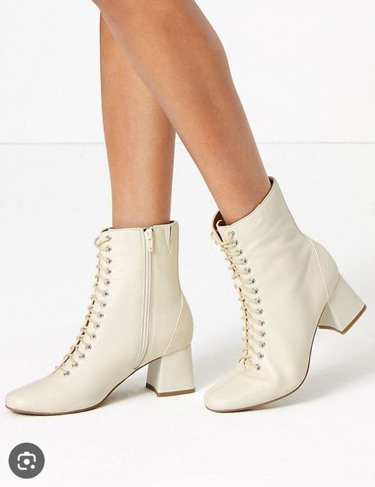 Кожаные ботильоны ботинки батального размера