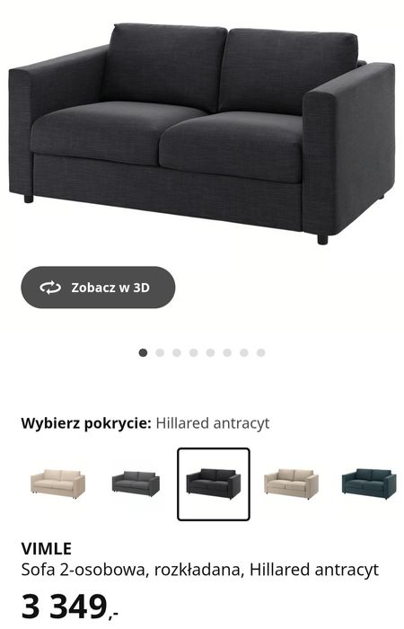 Nowa - 40 % Ceny ROZKŁADA sofa 2 os. VIMLE z Ikea