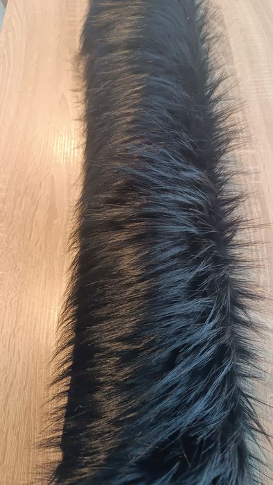 Sztuczne futro czarny Jenot tkanina
