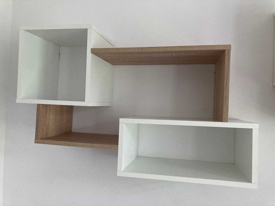 2 x Półka wisząca biała dąb sonoma styl nowoczesny skandynawski j.nowe