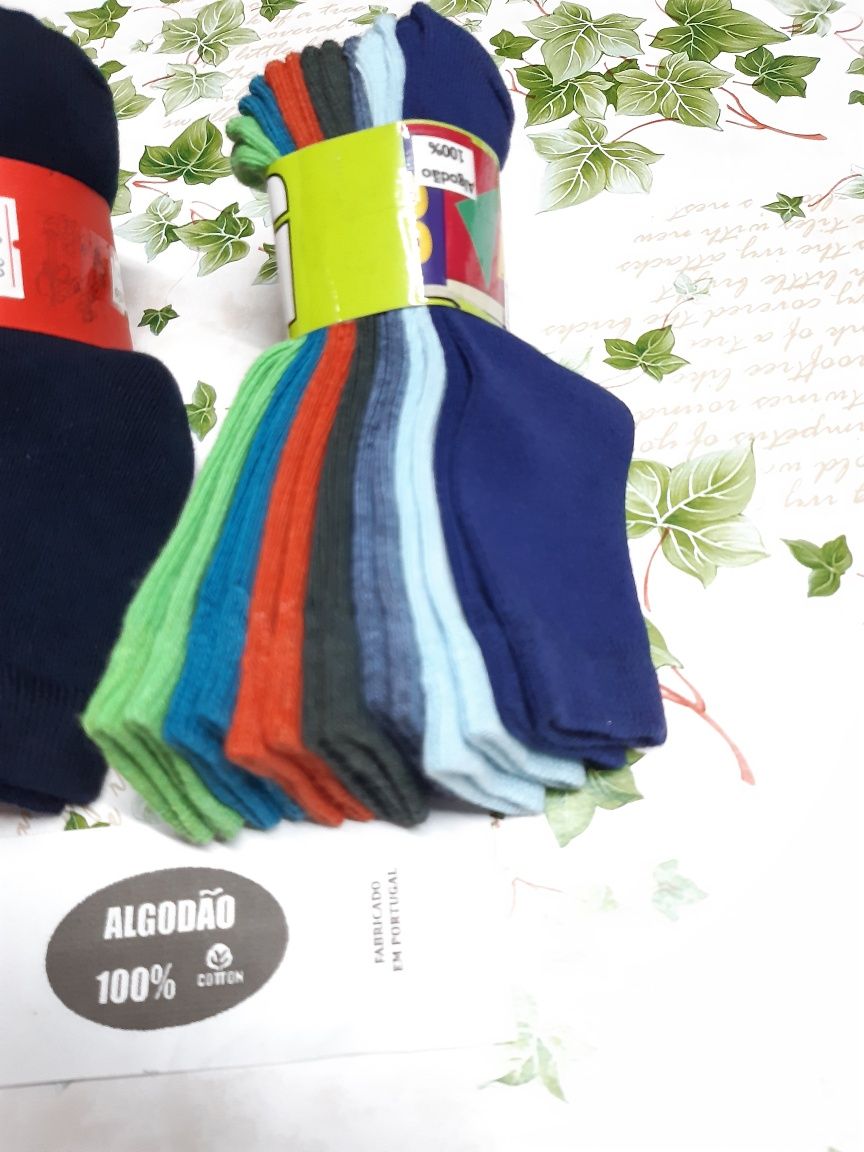 14 pares de meias em algodão para bebé