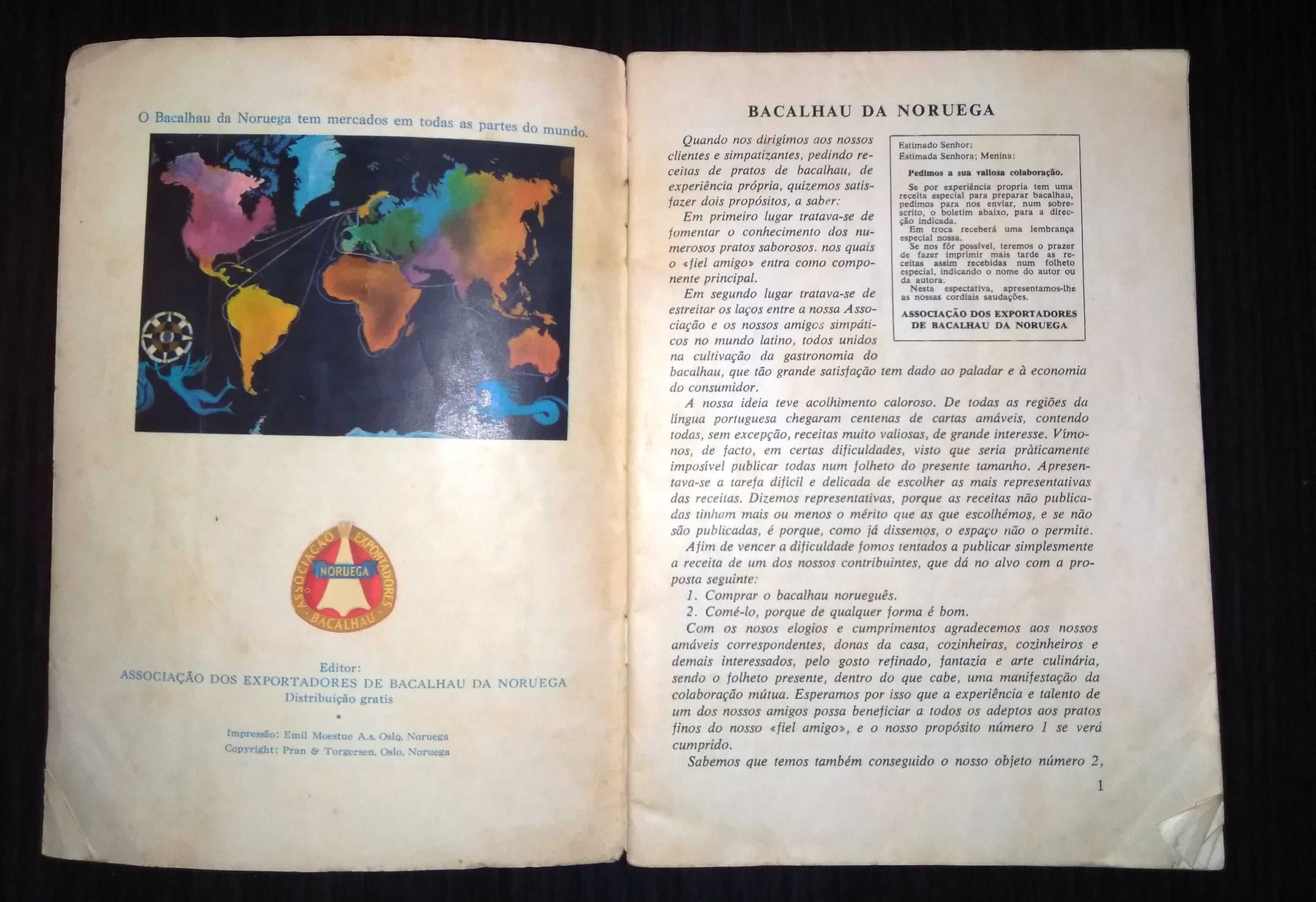 Bacalhau da Noruega Livro anos 60 Receitas de Culinária Raro