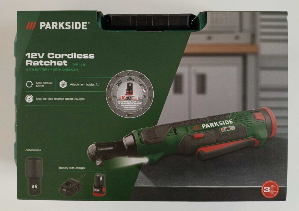 NOWY zestaw grzechotka akumulatorowa 12V PARKSIDE PAR 12 B1 + aku 2ah