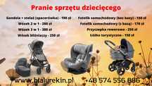 Pranie wózków dziecięcych, pranie fotelików dziecięcych, przyczepek