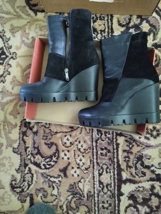 Сапоги кожаные на меху