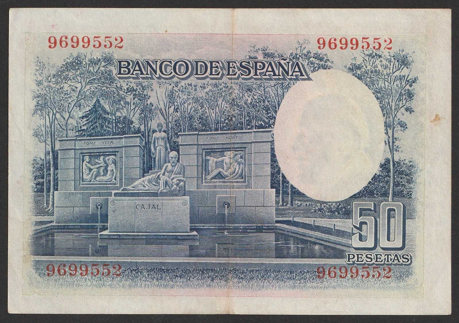 Hiszpania 50 peset 1935 - Cajal