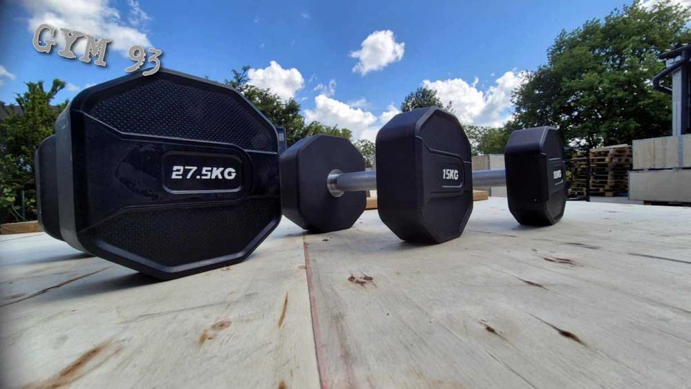 Zestaw hantli PREMIUM w PU do 30 kg co 2,5 kg 8-śmiokąt