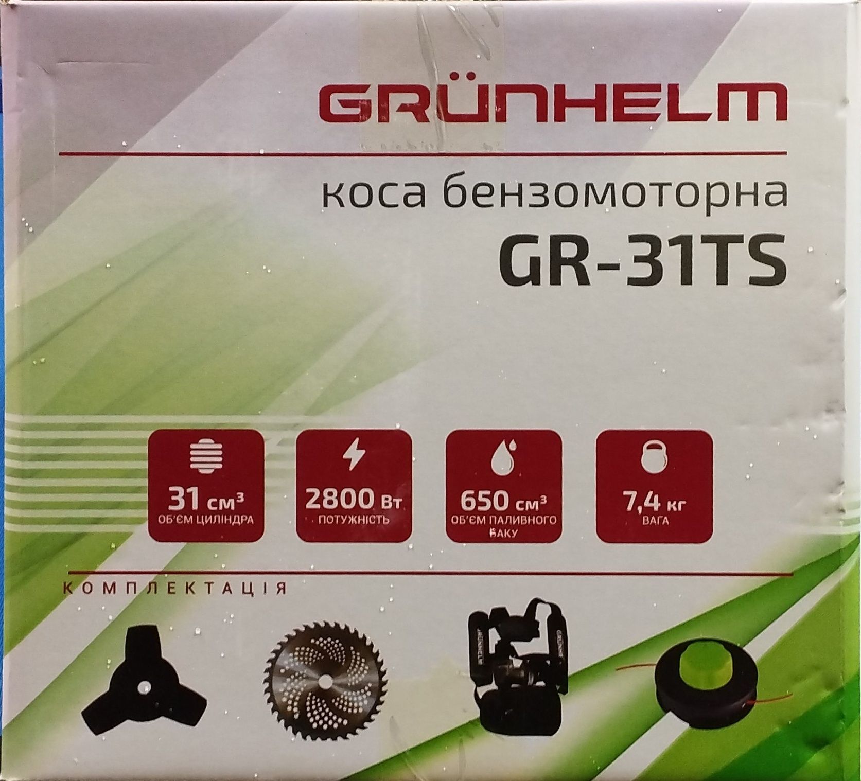 Мотокоса бензинова Grunhelm GR-31TS-.4 тактна