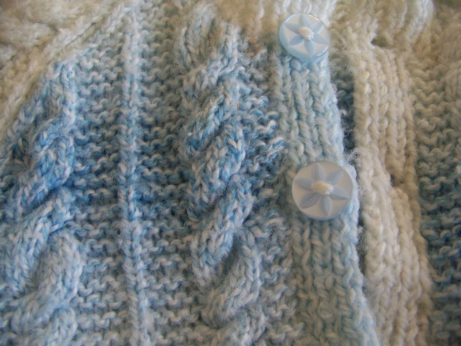 Sweter zimowy wełniany gruby na guziki r. 74-80 chłopiec dziewczynka