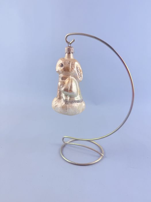 Stara bombka choinkowa królik zając bańka ozdoba szklana świąteczna
