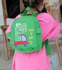 Mini plecak, dla dziecka, nadruk. Dinozaur.