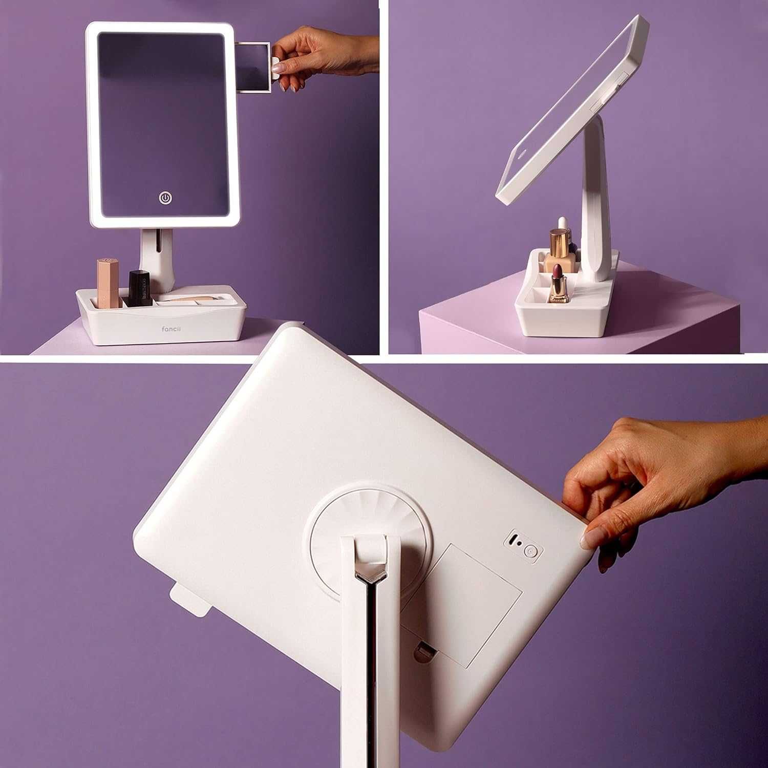 Nowe lusterko podświetlane / LED / USB / pudełko / podstawka !9308!