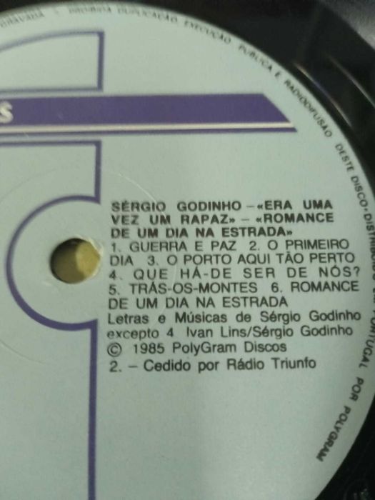 Disco Vinil Sérgio Godinho ‎– Era Uma Vez Um Rapaz