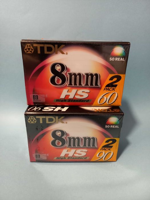 Packs de 2 cassetes video 8mm, seladas.