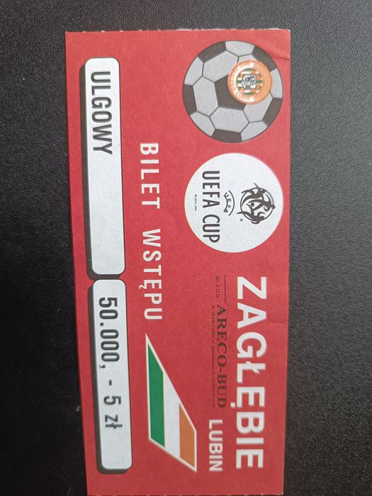 Sprzedam kolekcjonerskie bilety na mecz Zagłębie Lubin