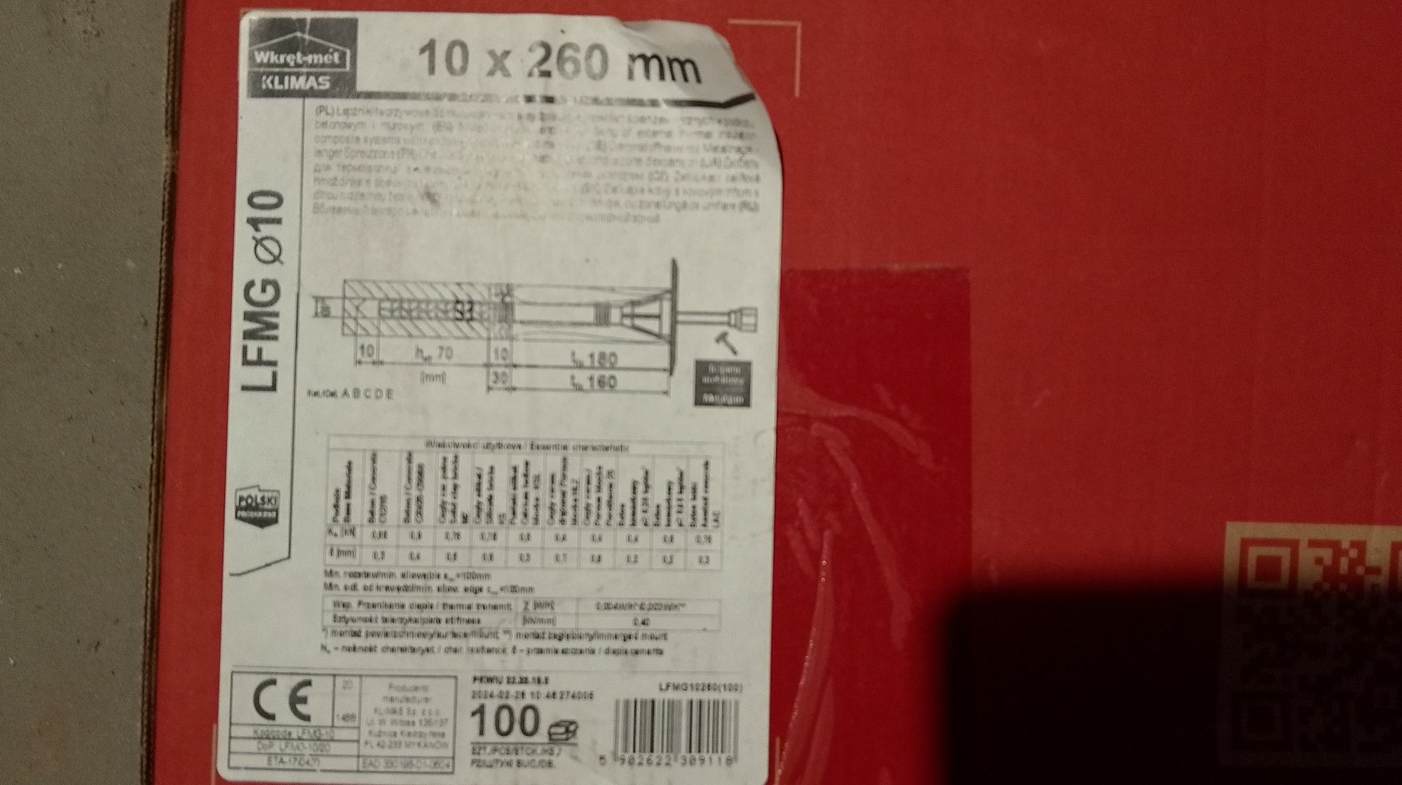 Kołki do styropianu z trzpieniem 26 cm plus zaślepki styropianowe