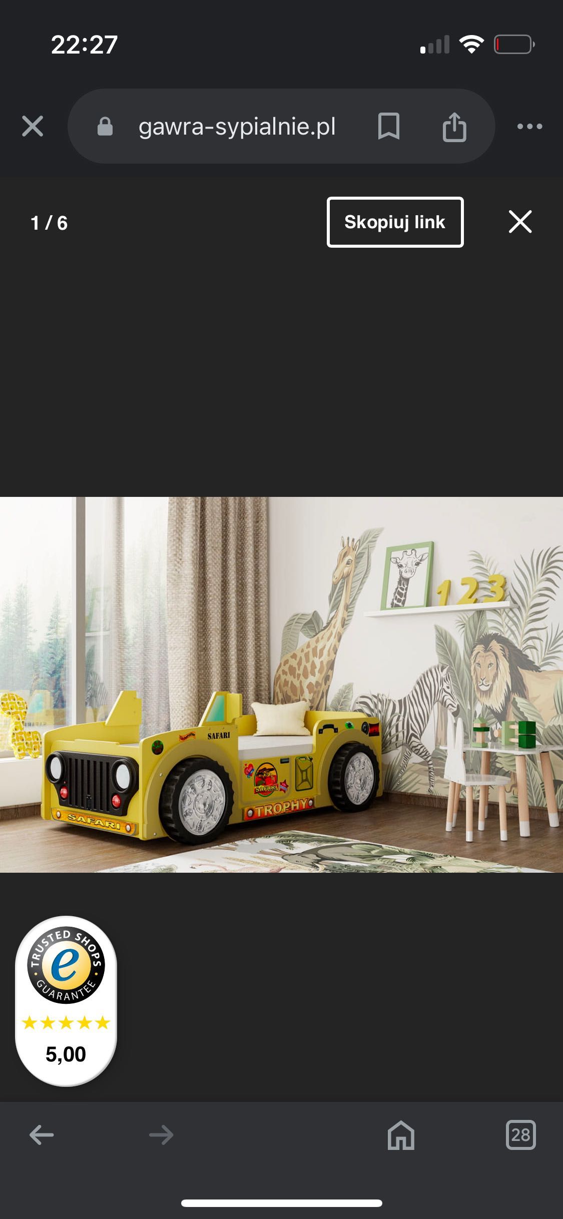 Łóżko dziecięce Jeep Saari