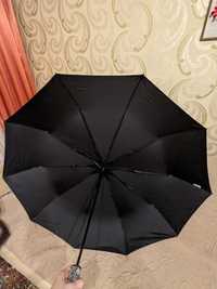 Большой зонт черный мужской автомат 10 спиц антиветер семейный