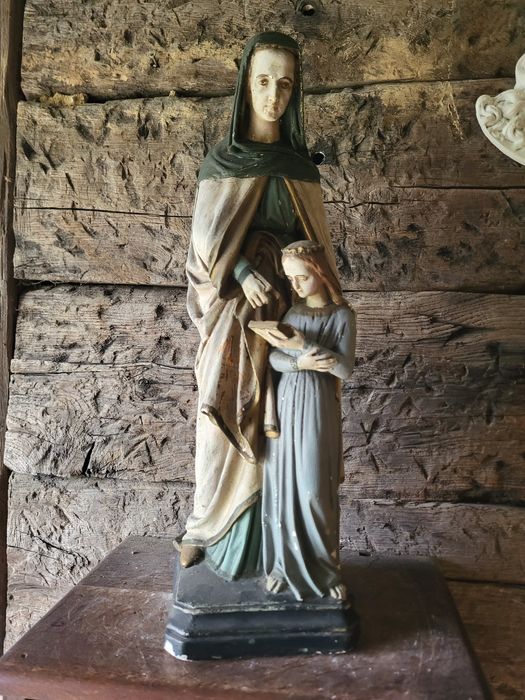 Stara figura Święta Anna I Maryja 50cm