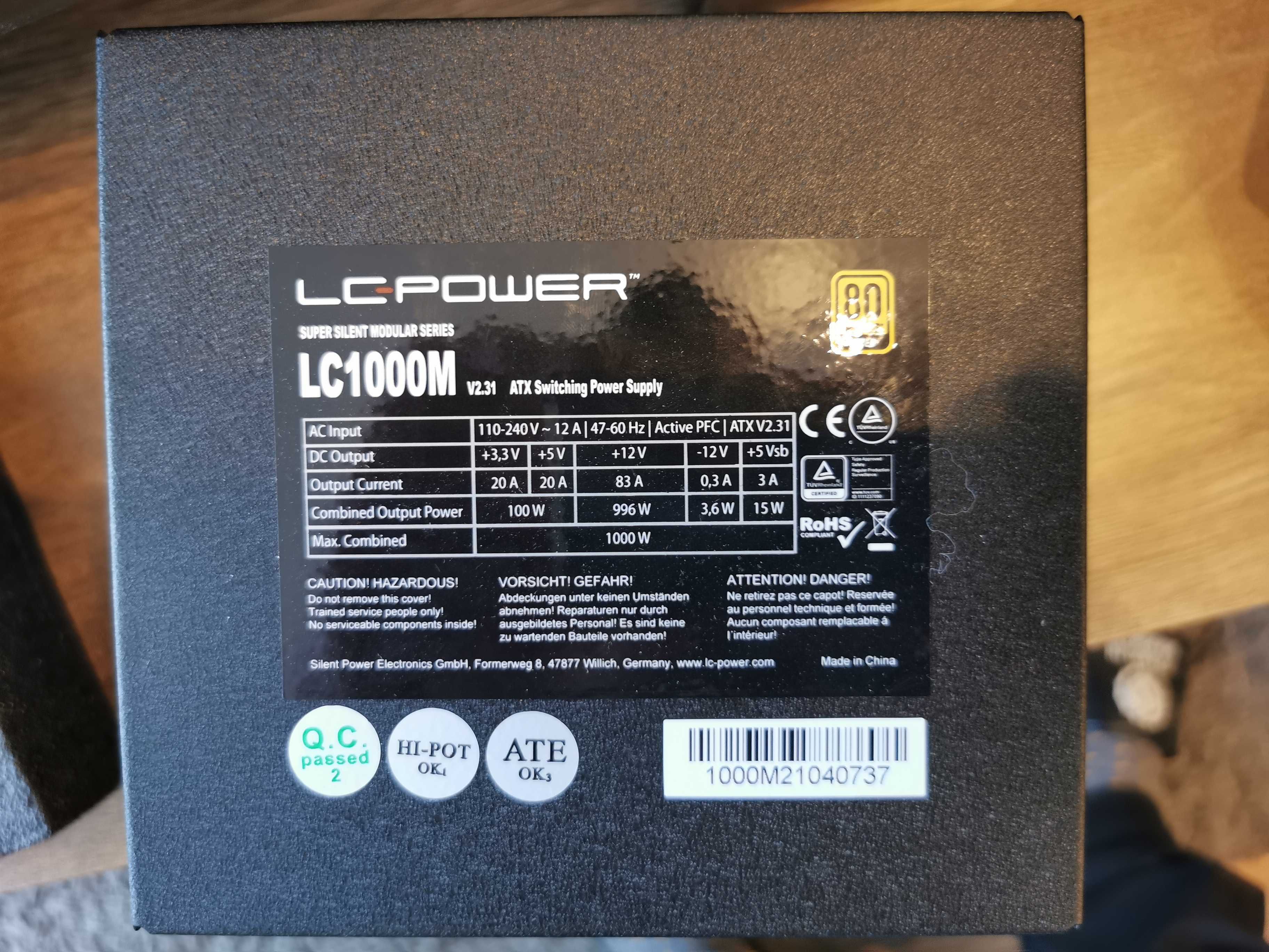 Zasilacz LC-POWER 1000W LC1000M V2.31 80+ GOLD