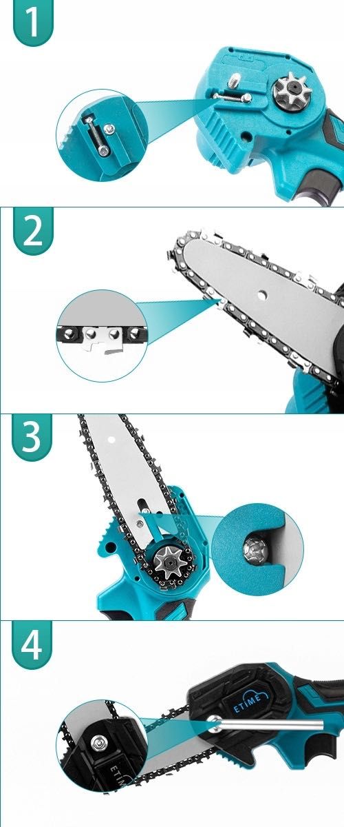 Piła Łańcuchowa AKUMULATOROWA PILARKA 6cal Do drzewa Brzeszczotowa