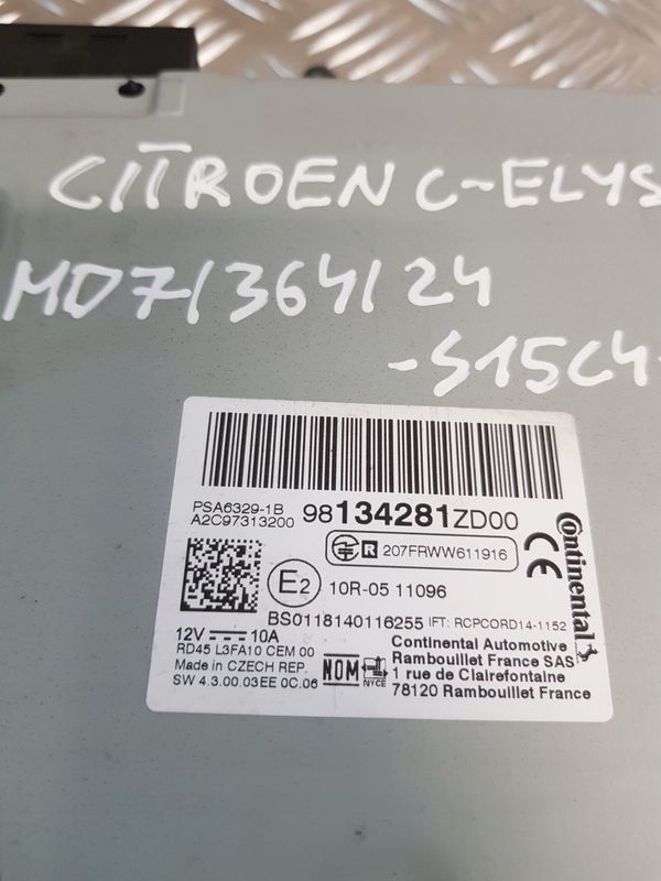 Radio Citroen C-elysee Ii 18r. Oe zd00